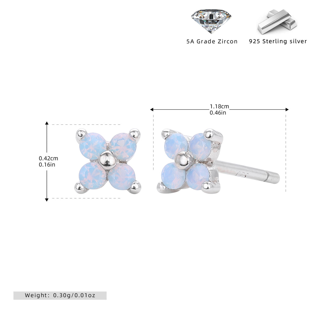 Damen Ohrstecker mit funkelndem Zirkonblüten-Design aus 925 Sterling Silber Shop Nory
