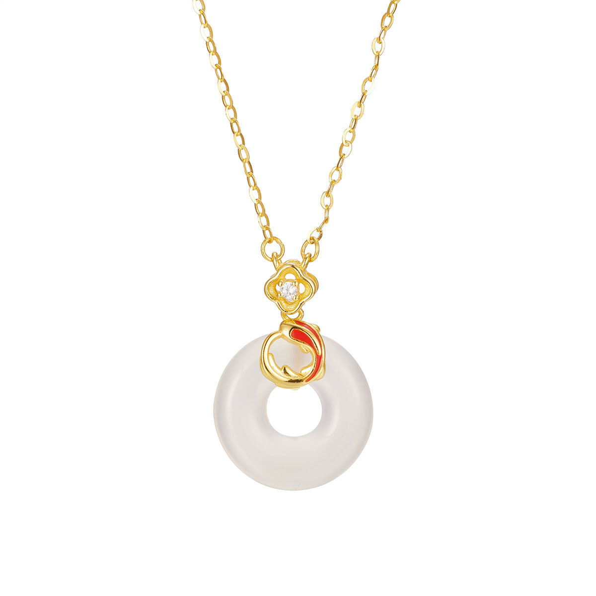 Damen elegante Halskette mit kunstvollem Anhänger und funkelndem Zirkonia Shop Nory