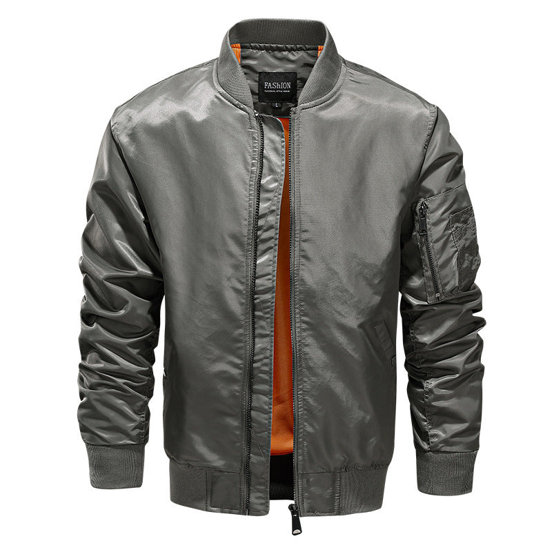 Herren leichter Nylon-Bomberjacke im Aviator-Style mit Ärmel-Utilitytasche Shop Nory
