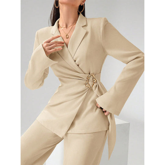 Damen Elegantes Blazer-Kostüm mit Taillengürtel Shop Nory