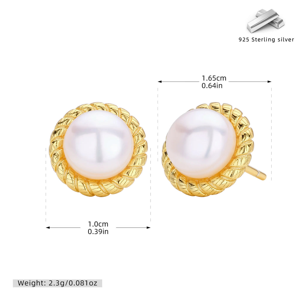 Damen Ohrstecker mit feinem Perlenbesatz und elegantem Zopfmuster Shop Nory