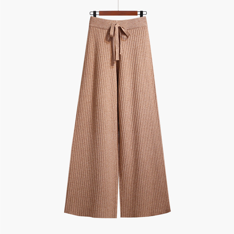 Damen Weit geschnittene Rippstrickhose mit Kordelzug Shop Nory