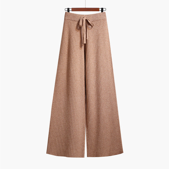 Damen Weit geschnittene Rippstrickhose mit Kordelzug Shop Nory