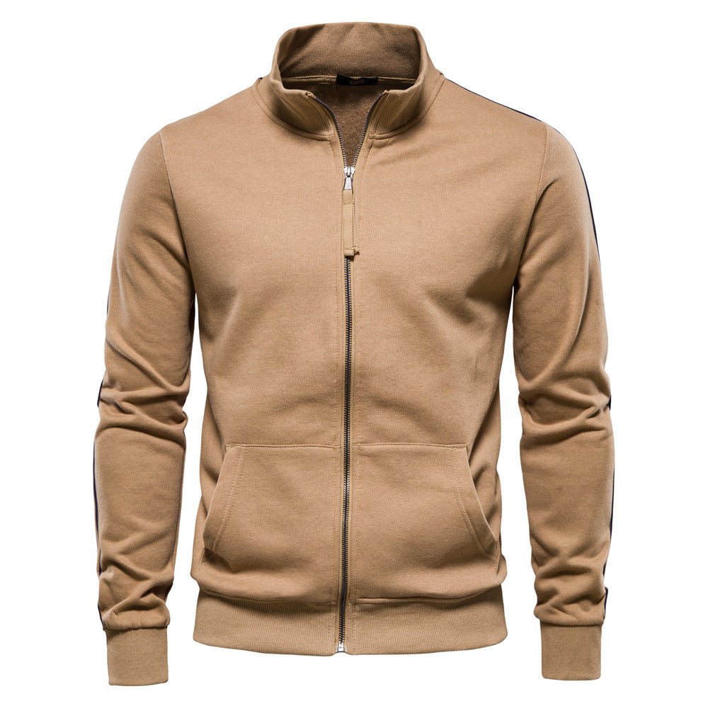 Herren Sweatjacke mit hohem Kragen und durchgehendem Reißverschluss