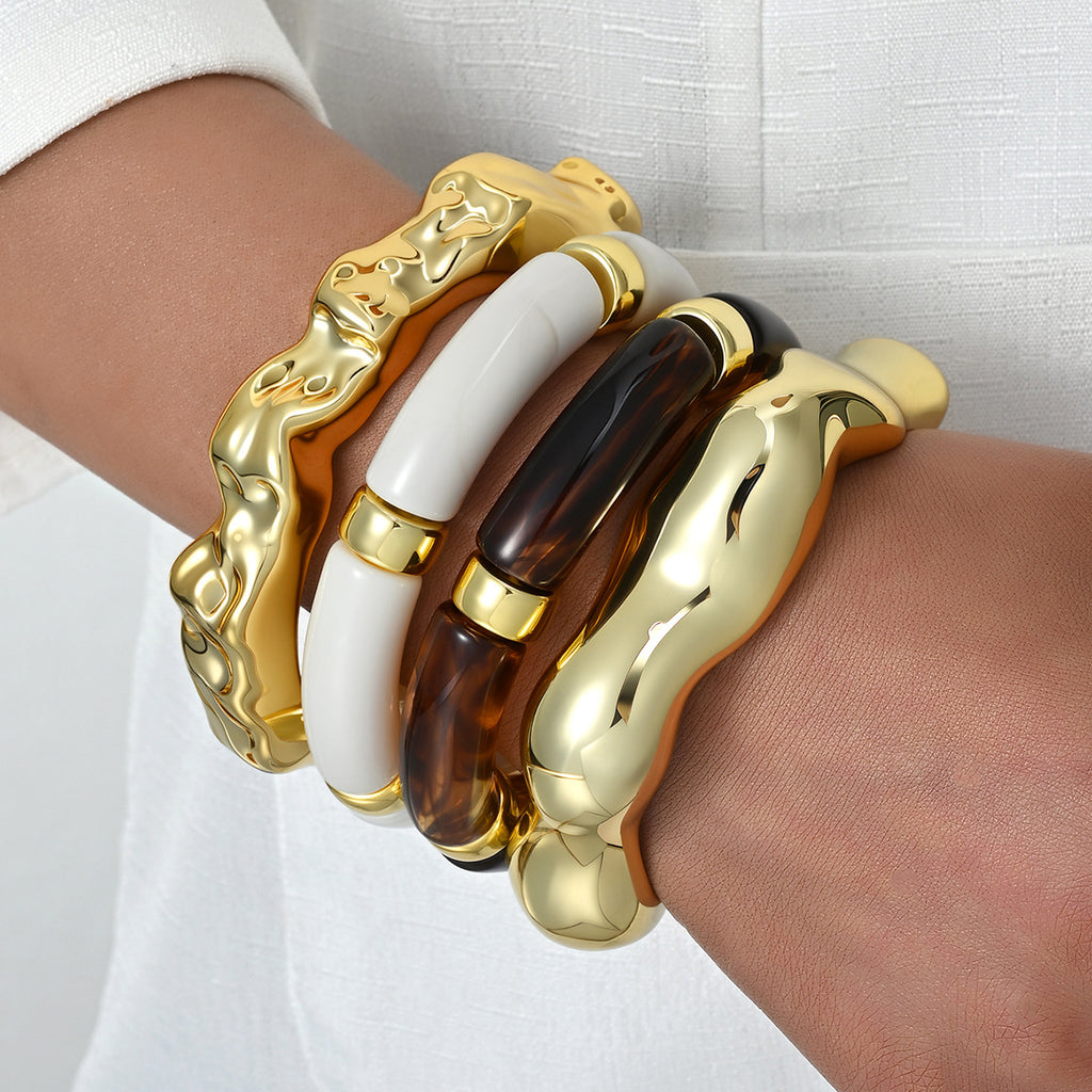 Damen Armreifen-Set mit eleganten strukturierten Designs Shop Nory