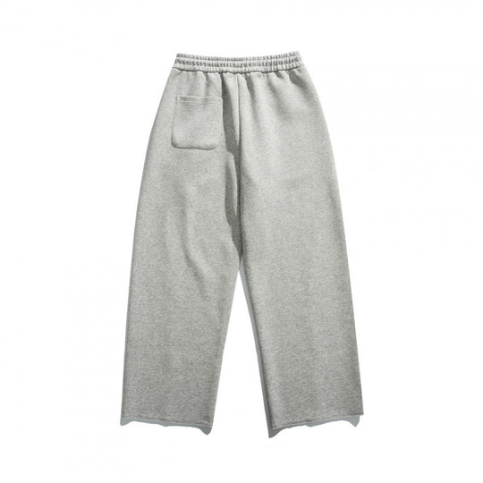 Unisex Weite Baumwoll-Fleece-Jogginghose mit Tunnelzug, Dekorativen Vordernähten und Raw-Saum Shop Nory