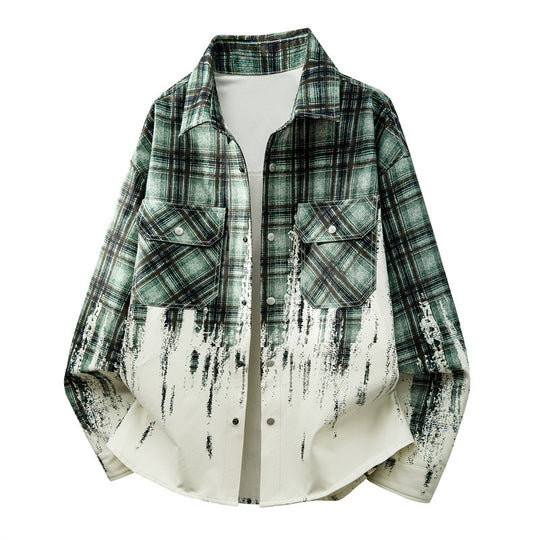 Herren Modische Karo Hemdjacke Shop Nory