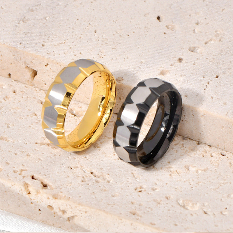 Herren Ring mit modernem, zweischichtigem Design und markanten Kanten Shop Nory