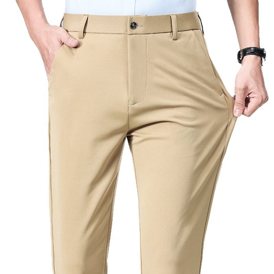 Herren Schlanke Business-Chinohose mit Stretch-Twill, Bügelfalte & verdeckten Reißverschlusstaschen Shop Nory