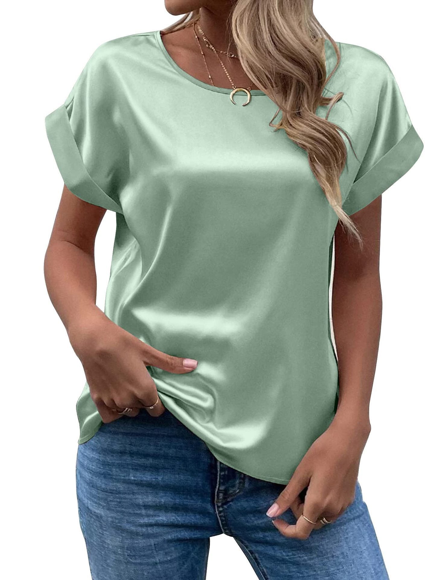 Damen Satinbluse