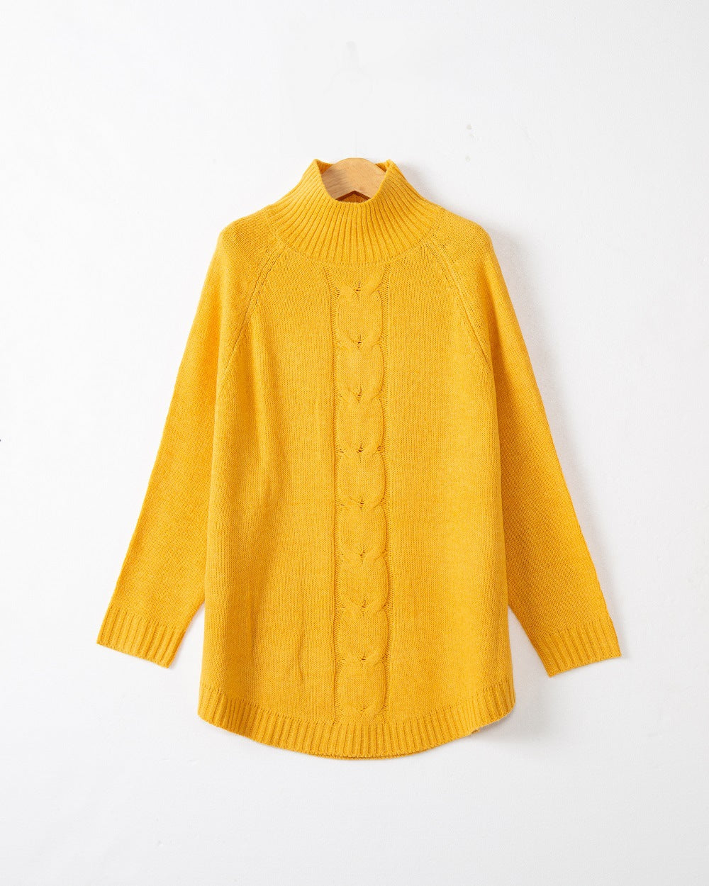 Damen Rollkragenpullover mit Zopfmuster und Raglanärmeln Shop Nory