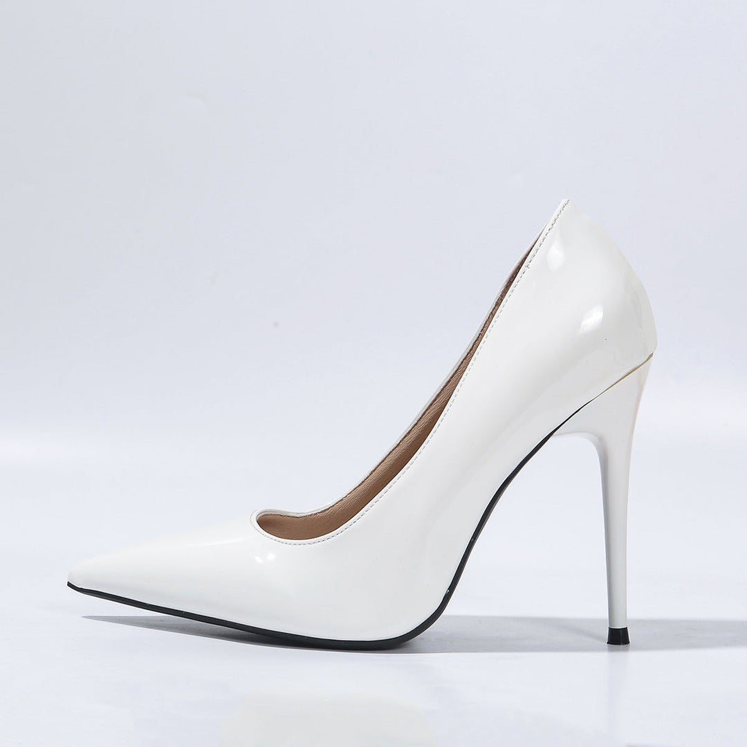 Damen spitze High Heel Pumps mit glänzendem Obermaterial