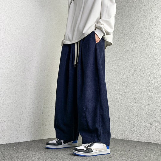 Unisex Extraweit geschnittene Cord-Loungehose mit Tunnelzug und elastischen Bündchen Shop Nory