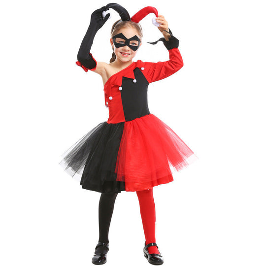 Mädchen Joker-Kostüm mit Tüllrock und maskierten Accessoires Shop Nory