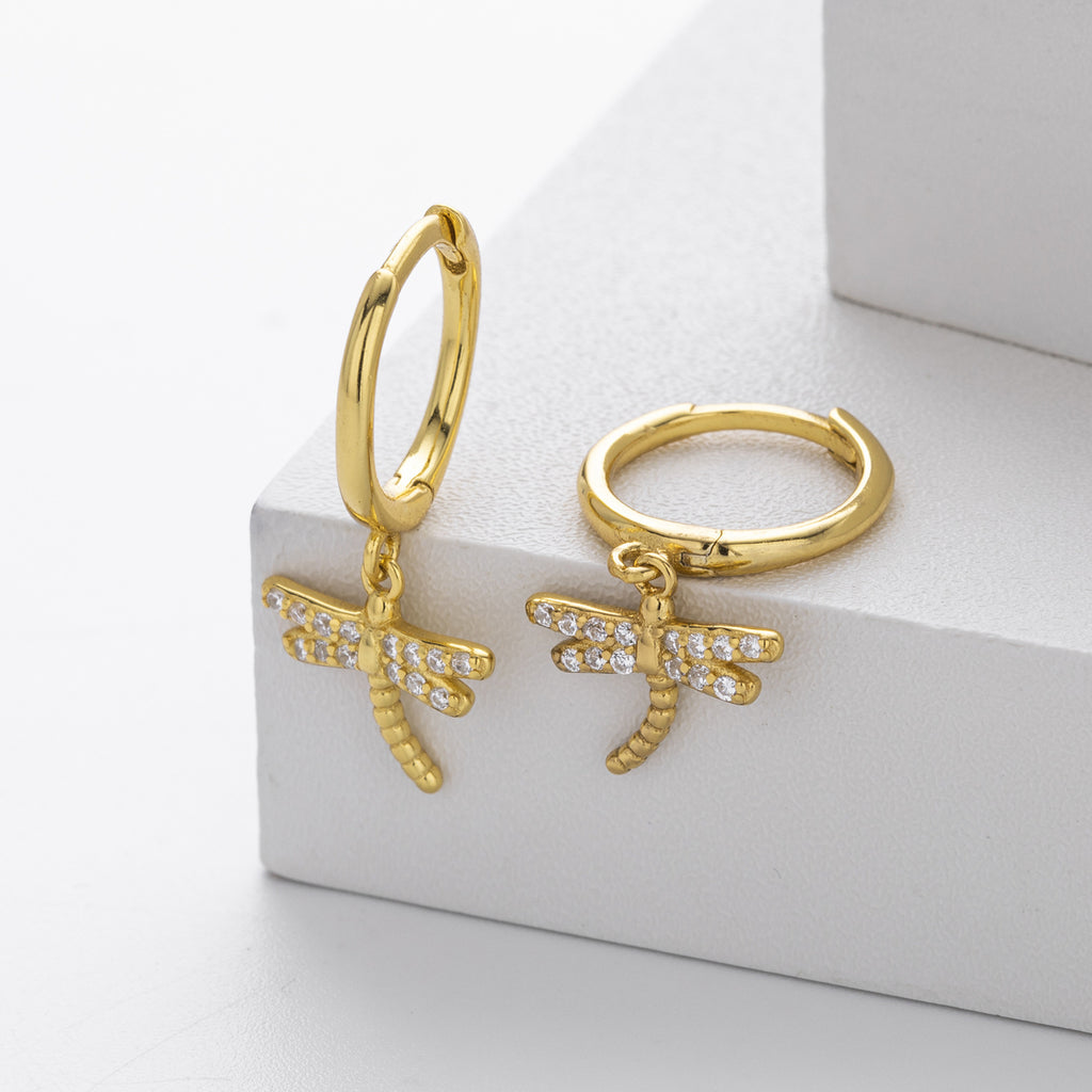 Damen Ohrhänger mit schimmerndem Libellenanhänger aus 925 Sterling Silber Shop Nory