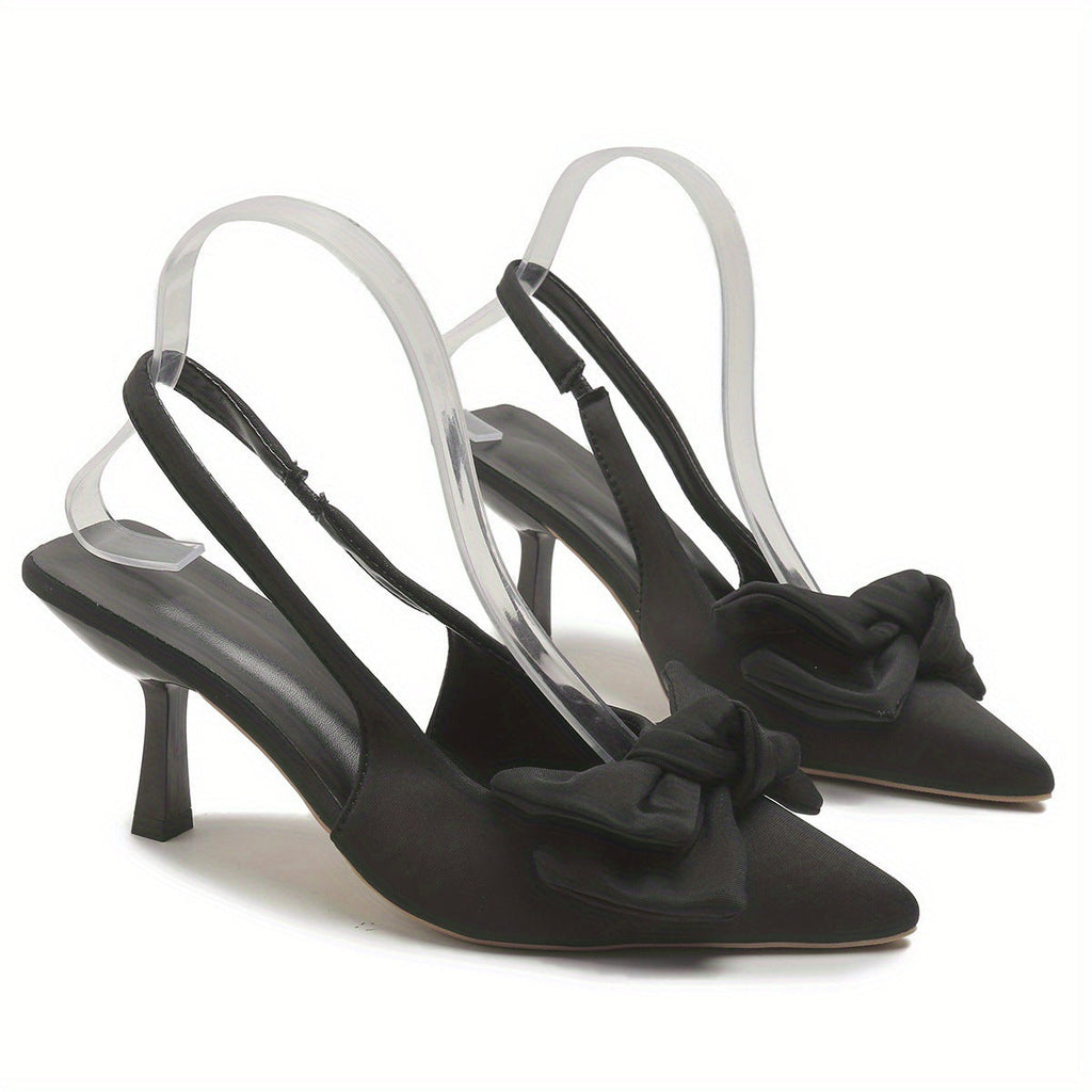 Damen elegante Slingback-Pumps mit dekorativem Schleifen-Detail