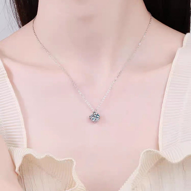 Damen elegante Halskette mit funkelndem Zirkonia-Anhänger Shop Nory