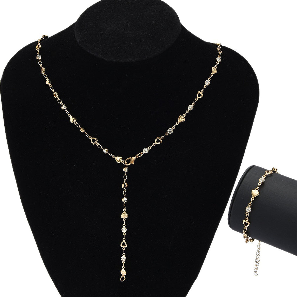 Damen Schmuckset mit funkelnden Kristallen und eleganten Ketten Shop Nory