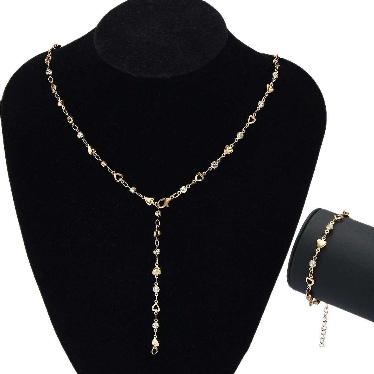 Damen Schmuckset mit funkelnden Kristallen und eleganten Ketten Shop Nory