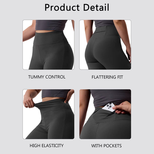 Damen High-Waist Bootcut-Yogahose mit formender Rückenpasse und weitem Bein Shopy Nory