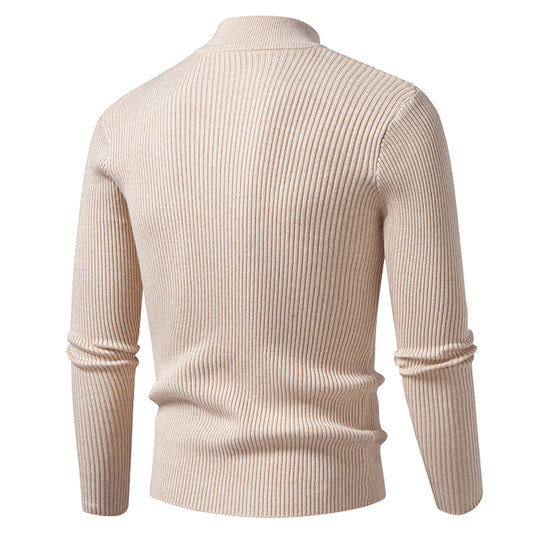 Herren Rippstrick-Mockneck-Pullover schmaler Schnitt thermischer Feinstrick Shop Nory