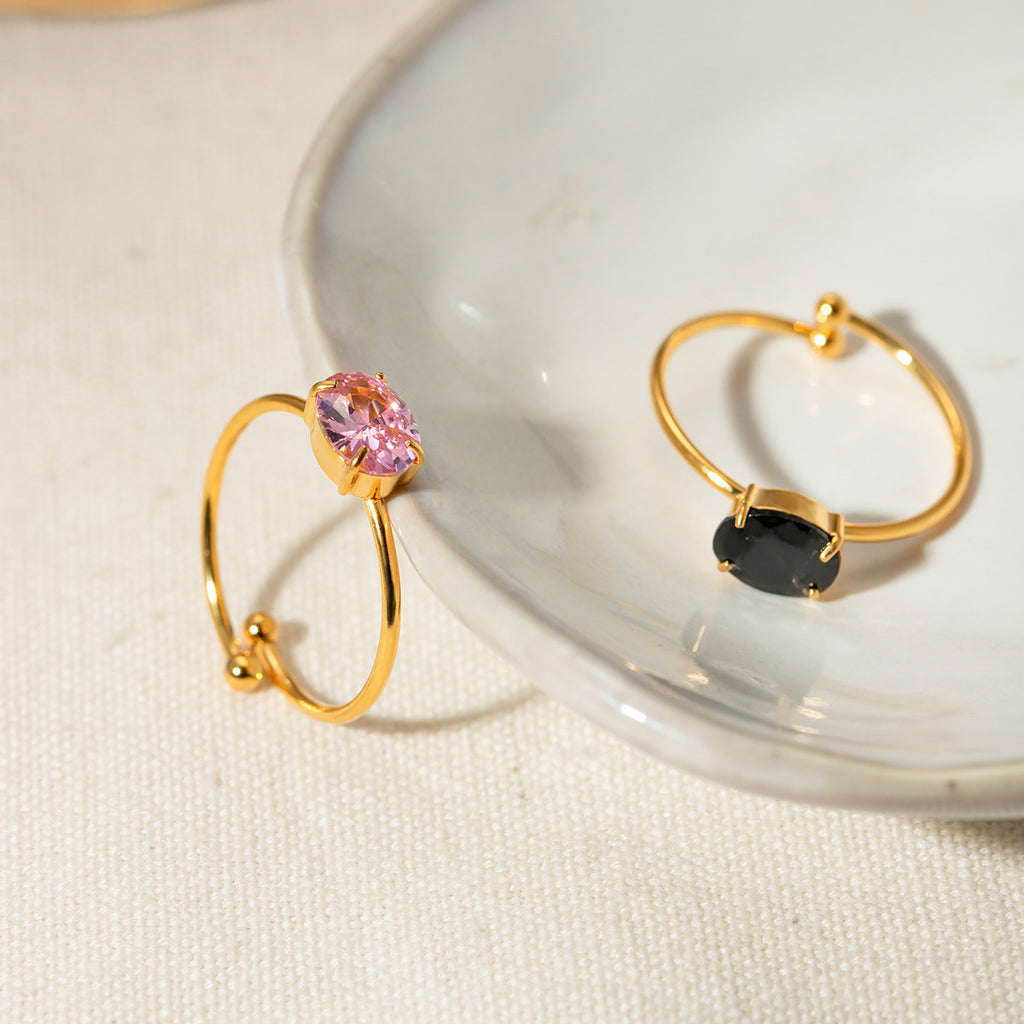 Damen Offener Ring mit farblich akzentuiertem Zirkonia Shop Nory