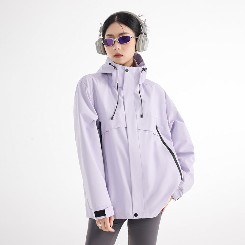 Damen technische wasserdichte Oversize-Parka mit Kapuze und verdeckten Reißverschlusstaschen Shop Nory