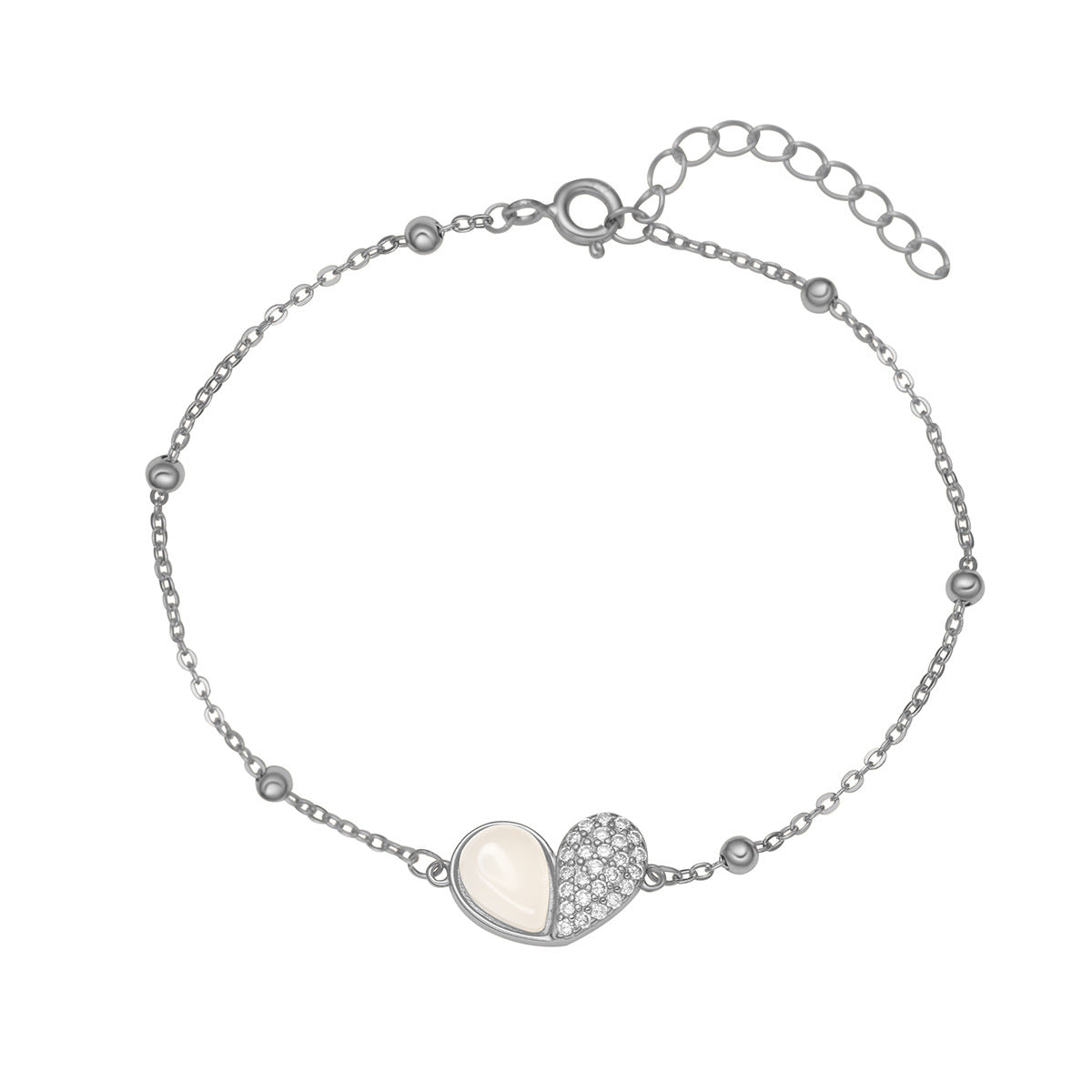 Damen modisches Armband mit Herz-Design und funkelnden Zirkonia Shop Nory