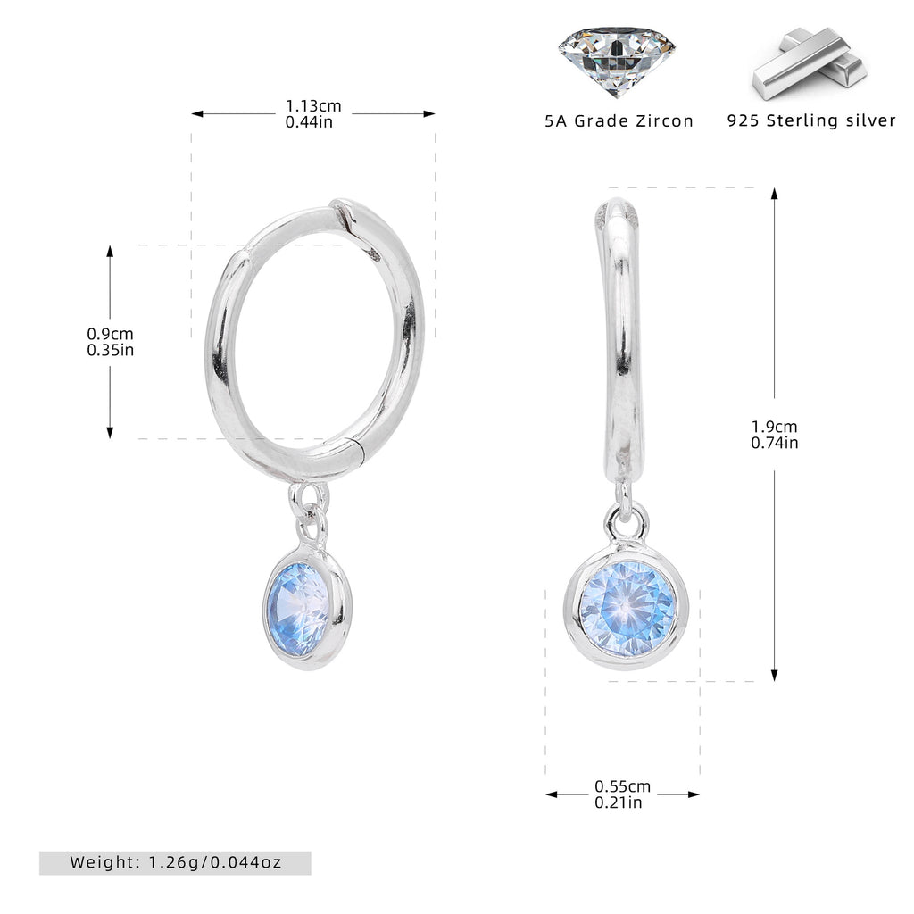 Damen Ohrhänger mit Smoky Zirkon-Anhängern aus hochwertigem 925 Sterling Silber Shop Nory