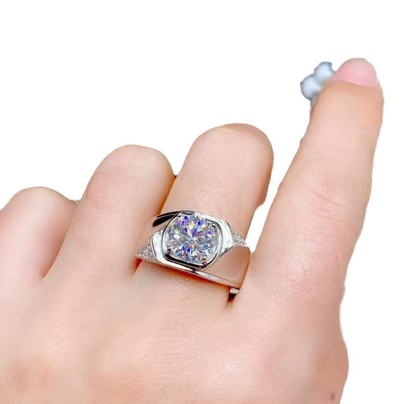 Damen stilvoller Ring mit funkelndem Kristall und eleganten Linien Shop Nory
