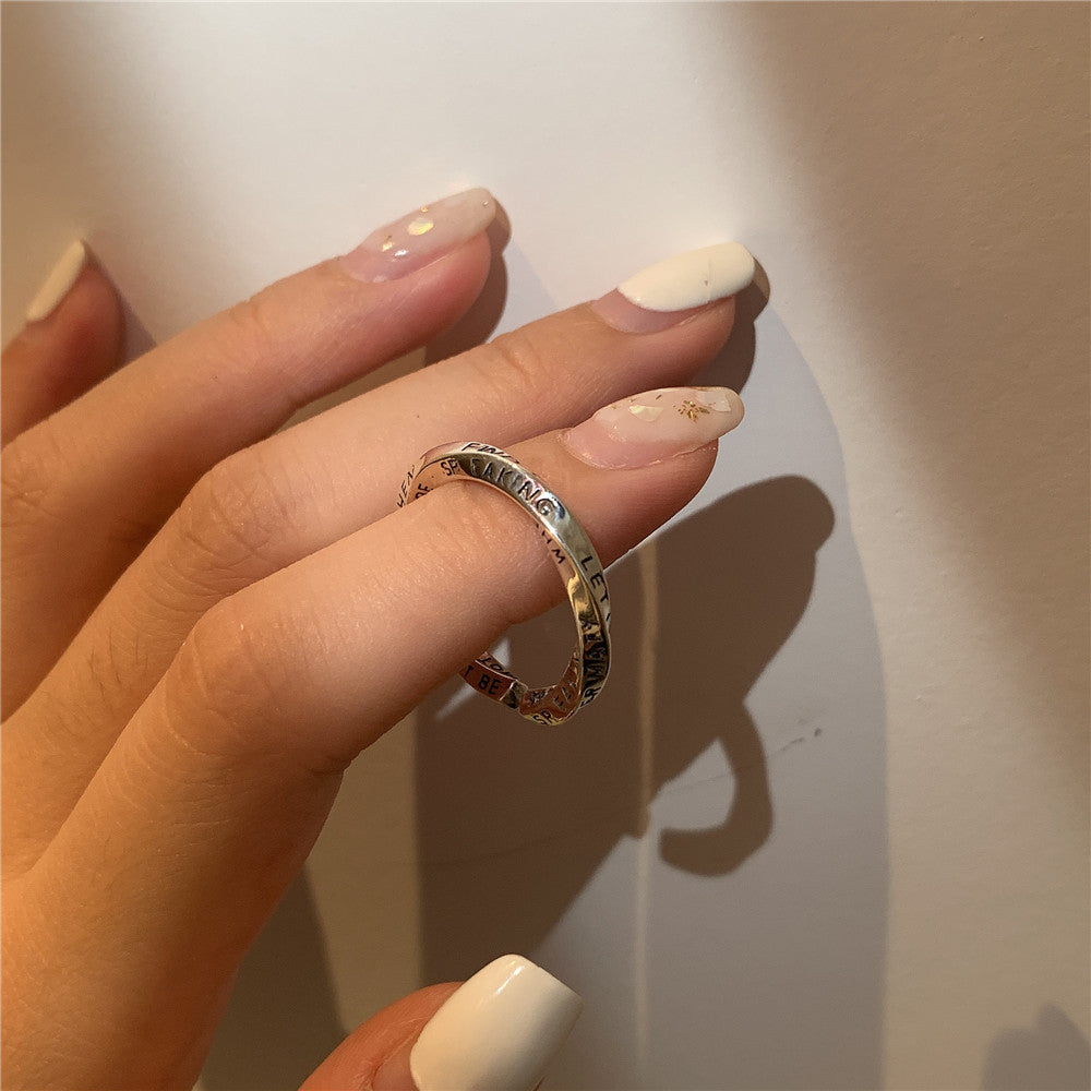 Damen Offener Ring mit inspirierendem Schriftzug und modernem Design Shop Nory