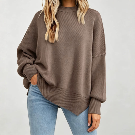 Damen Kastiger Feinstrickpullover mit asymmetrischem Zipfelsaum Shop Nory