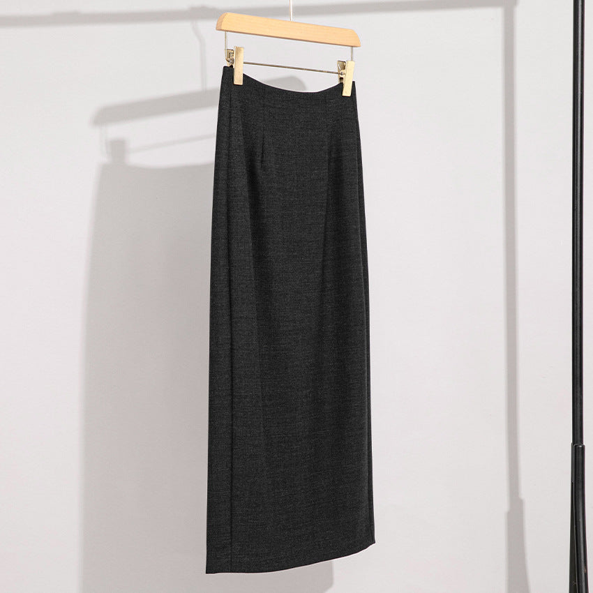 Damen Maxirock aus Feinstrick mit geradem Fall und hoher Taille Shop Nory