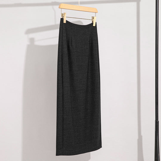 Damen Maxirock aus Feinstrick mit geradem Fall und hoher Taille Shop Nory