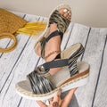 Damen Wedge-Sandalen mit modernen Riemendesign und elegantem Zierelement