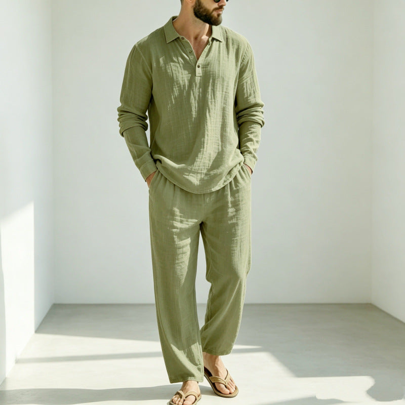 Herren Lässiger Leinen Pyjama Shop Nory