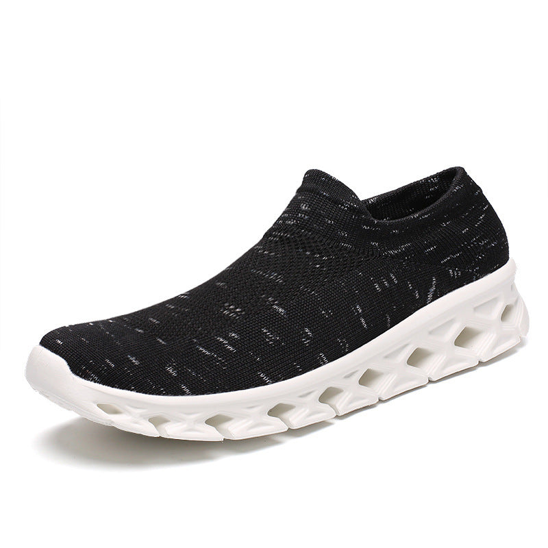 Unisex Leichter Slip-On Strick-Freizeitschuh mit wabenförmiger Hohlkammer-Sohle Shopy Nory