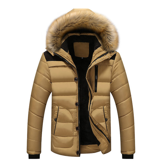 Herren Thermo-Steppparka mit Kapuze, Kunstfellbesatz und Fleece-Innenfutter Shop Nory