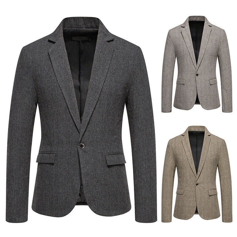 Herren Tailliertes Glencheck-Sakko mit Ein-Knopf-Verschluss und Pattentaschen Shop Nory