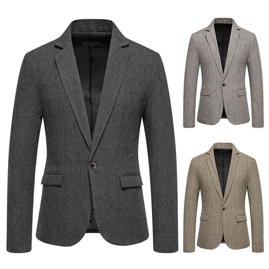 Herren Tailliertes Glencheck-Sakko mit Ein-Knopf-Verschluss und Pattentaschen Shop Nory