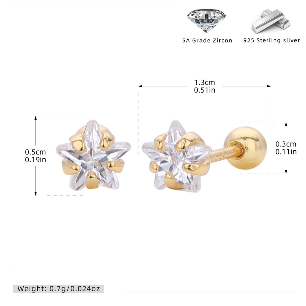 Damen Ohrstecker mit funkelndem Zirkon und hochwertiger 925er Sterling Silberfassung Shop Nory