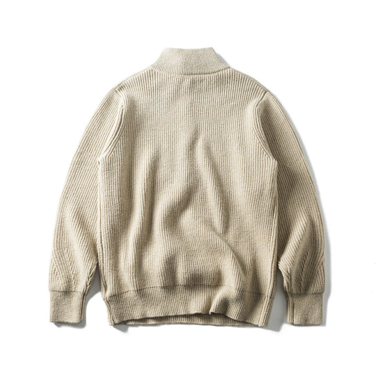 Herren Grobstrick Half‑Zip Pullover mit Stehkragen und Brusttasche Shop Nory