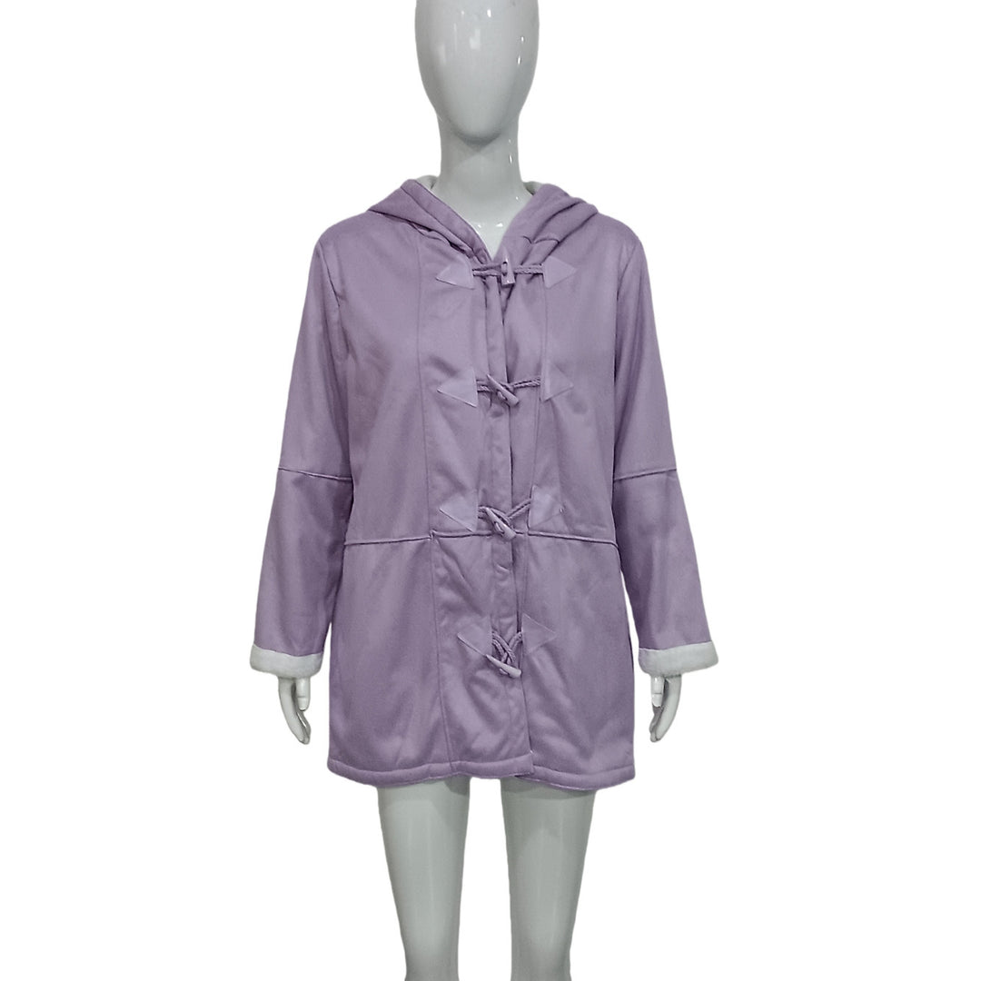 Damen Kapuzen-Dufflecoat mit Kunstfellbesatz und KnShop Noryelverschlüssen Shop Nory