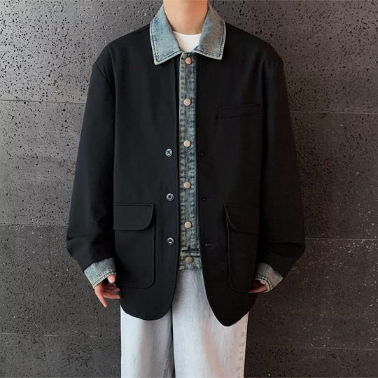 Herren Oversized Sakkojacke mit aufgesetzten Pattentaschen Shop Nory