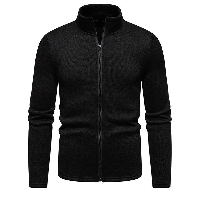 Herren Fleecejacke mit hoher Stehkragen und durchgehendem Reißverschluss