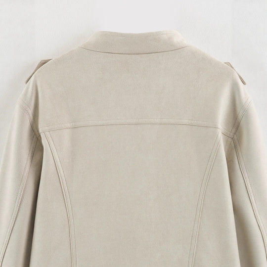 Damen Kurze Military-Jacke mit Zierknopfleiste und Stehkragen Shop Nory
