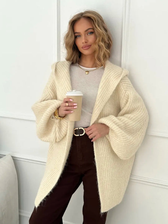 Damen Oversized Strickjacke mit Kapuze Shop Nory