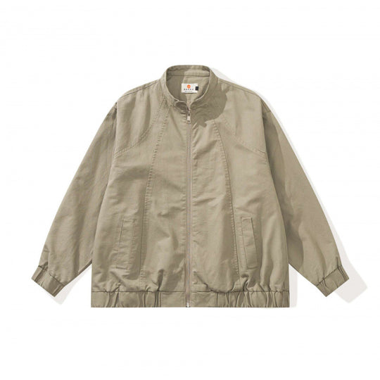 Unisex Boxige leichte Bomberjacke aus Baumwollmix mit Stehkragen, Reißverschluss und Kordelzugsaum Shop Nory