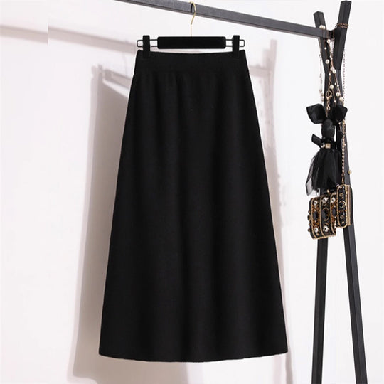 Damen Eleganter Midirock mit praktischen Taschen und Knopfdetails Shop Nory