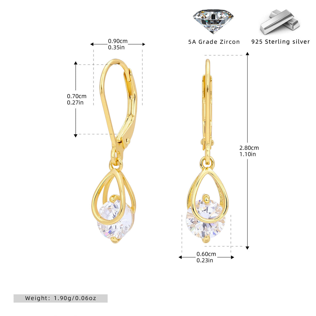 Damen Ohrhänger mit funkelnden Zirkonanhängern aus hochwertigem 925 Sterling Silber Shop Nory